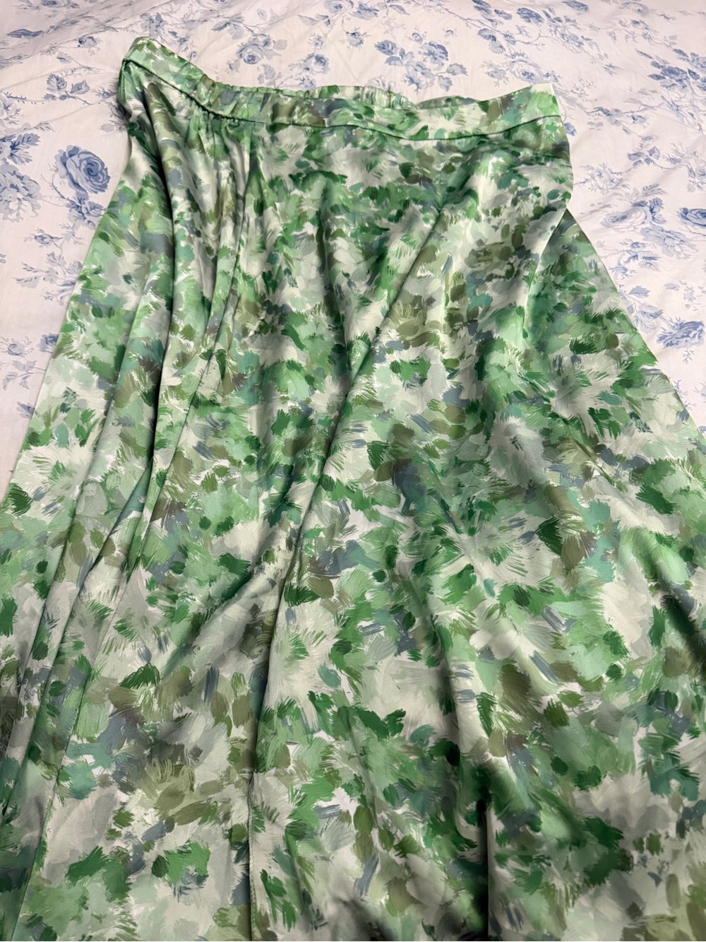 Roolee Green and Mint Watercolor Floral Skirt